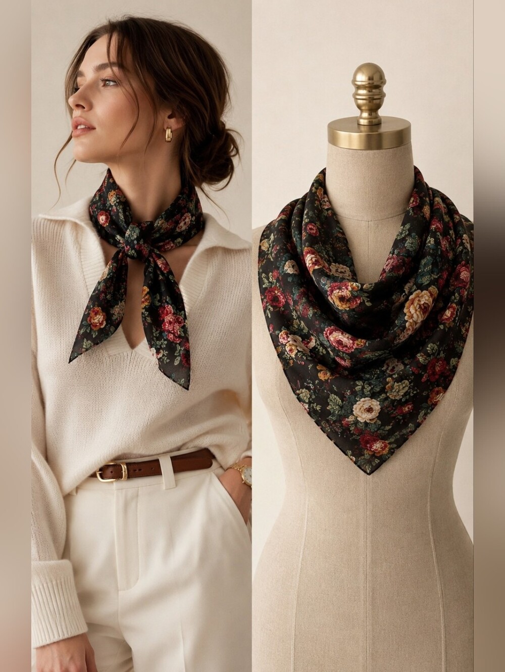 Vintage Club Echo 100% Silk Square Scarf – Made in Japan